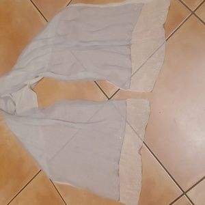 Gray & White Sheer Rhinestone Studded Scarf Wrap